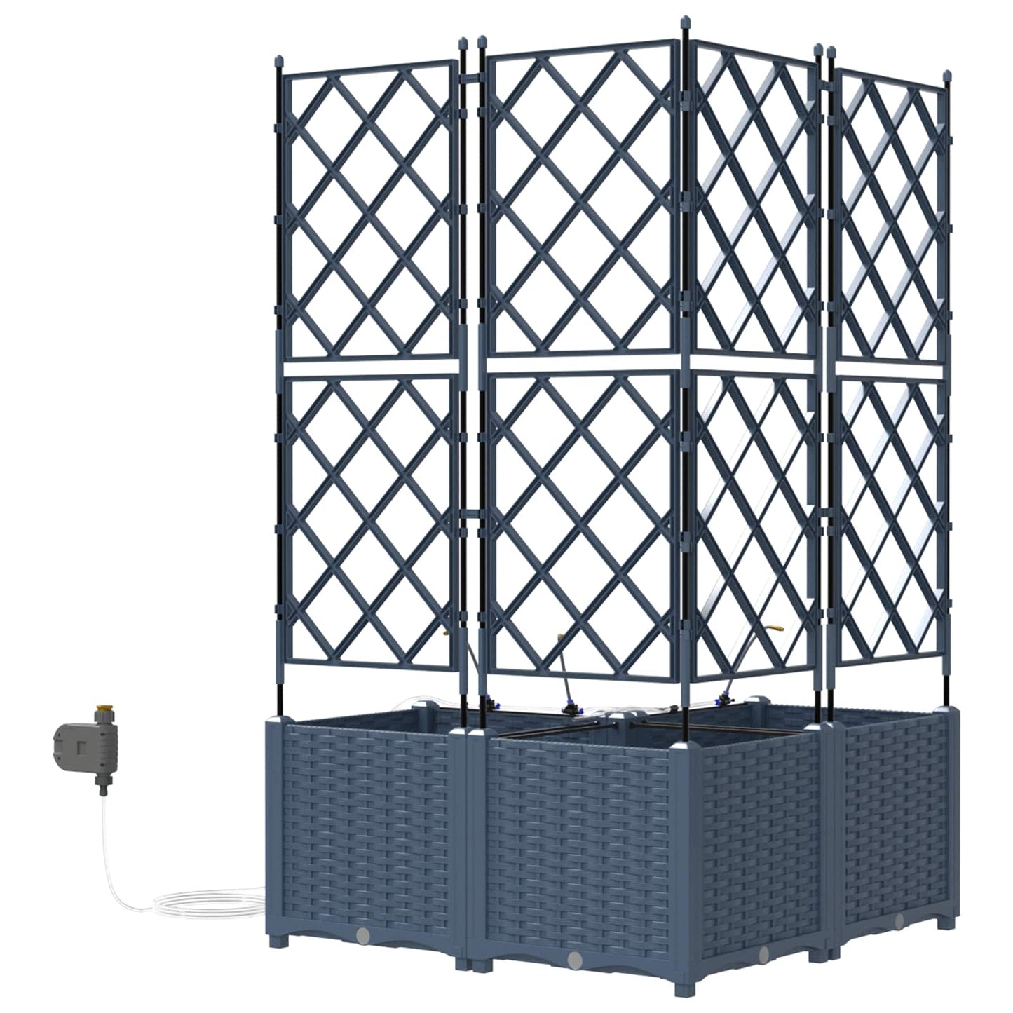 Kerti cserép 3 db Szürke 80 x 80 x 142 cm PP