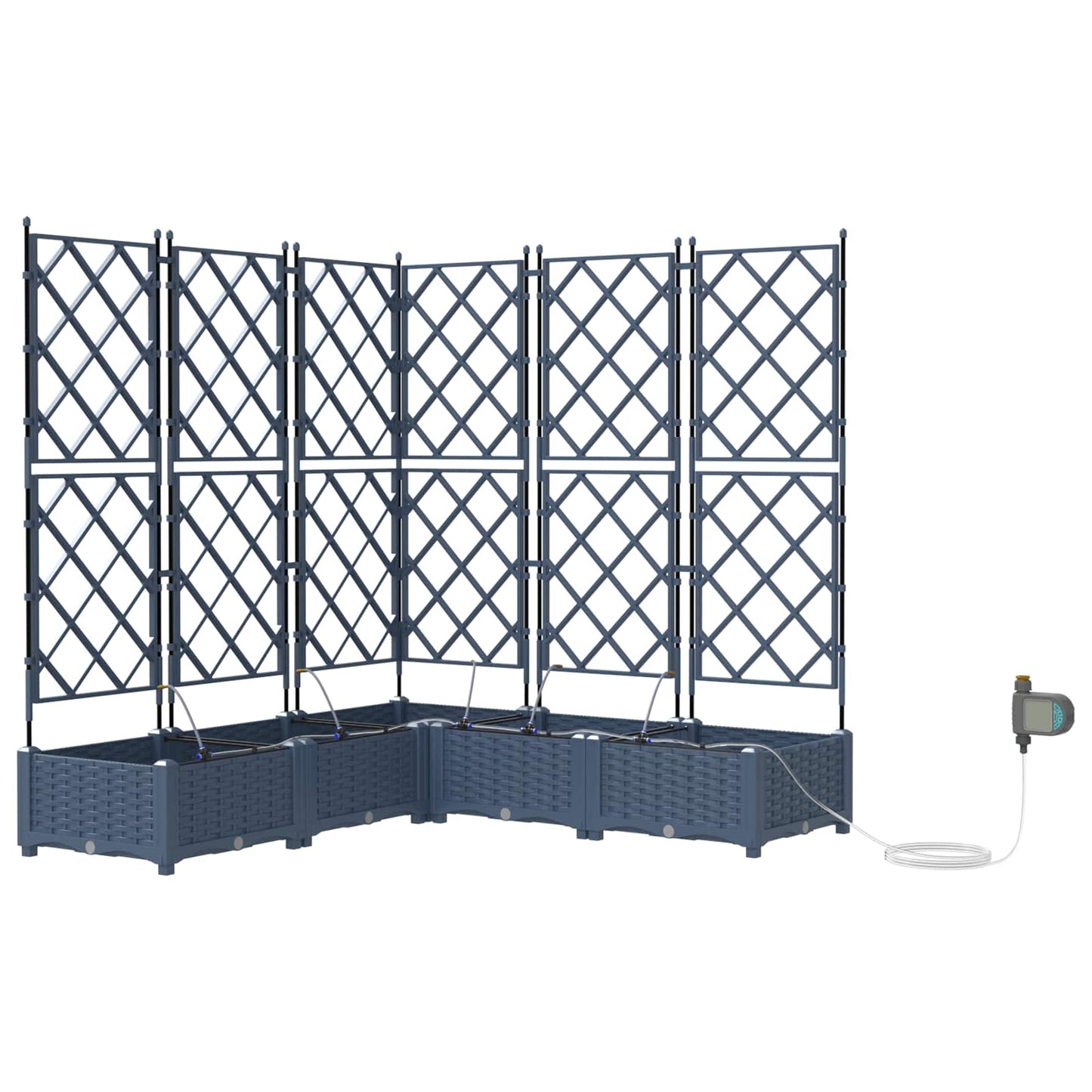 Kerti cserép 5 db Szürke 120 x 120 x 126 cm PP