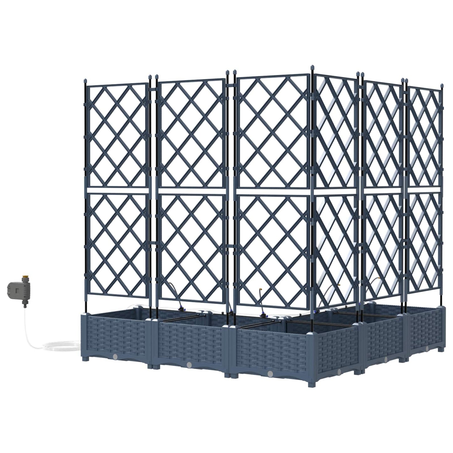 Kerti cserép 5 db Szürke 120 x 120 x 126 cm PP