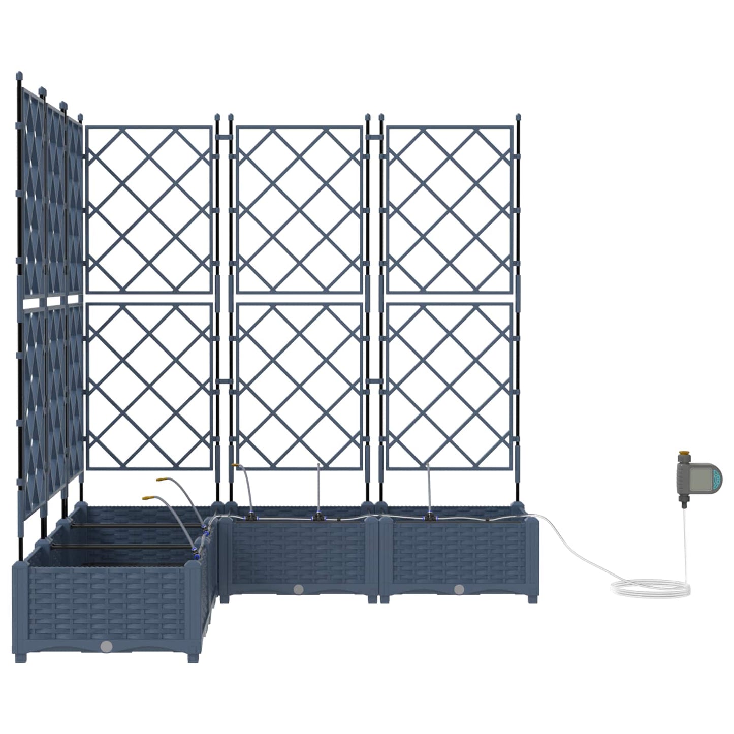 Kerti cserép 5 db Szürke 120 x 120 x 126 cm PP