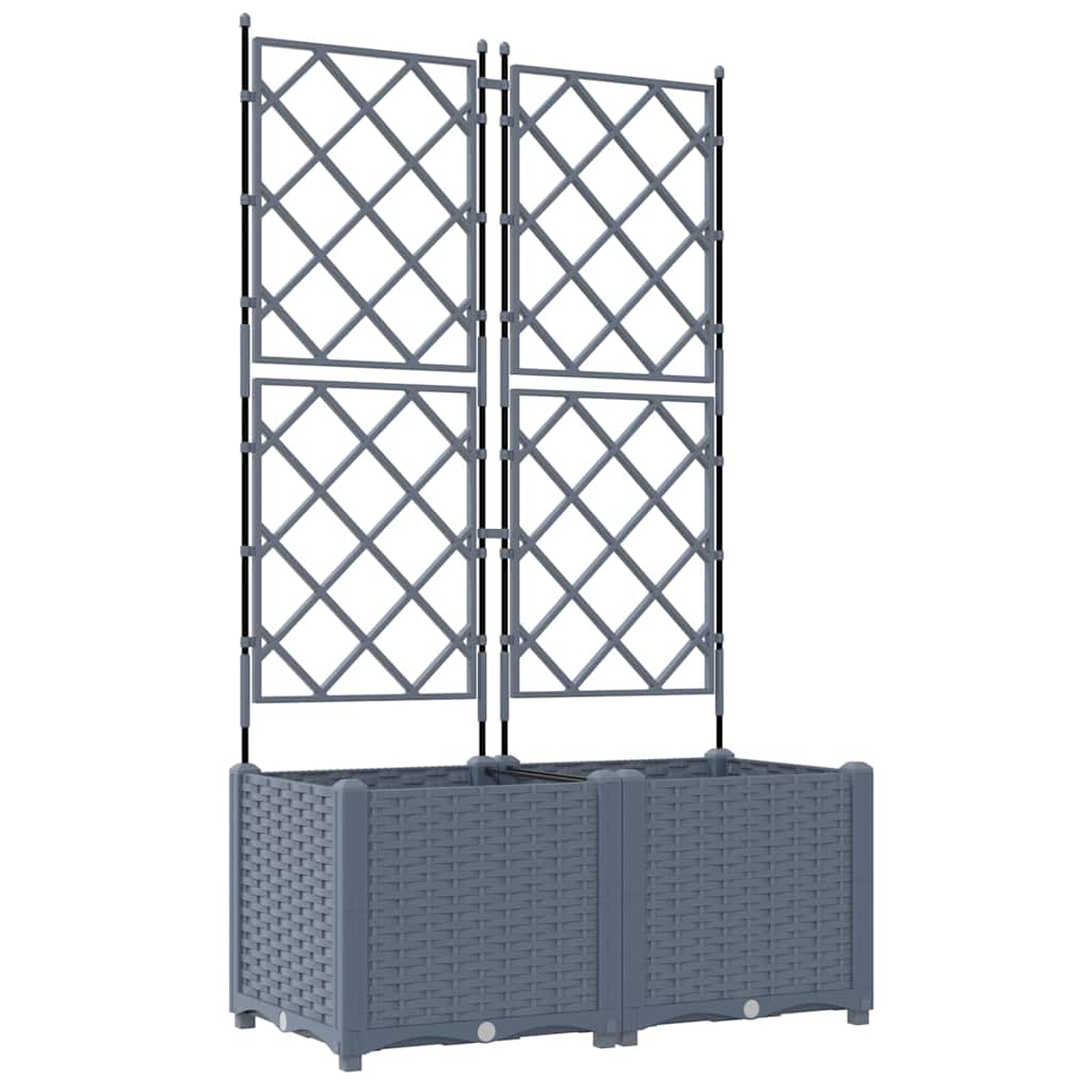 Kerti cserép 2 db Világosszürke 80 x 40 x 143 cm PP