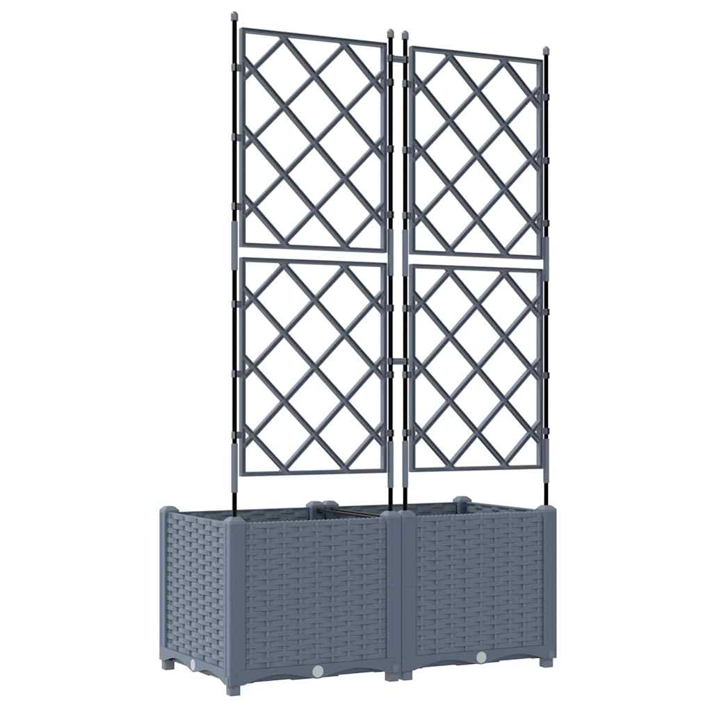 Kerti cserép 2 db Világosszürke 80 x 40 x 143 cm PP