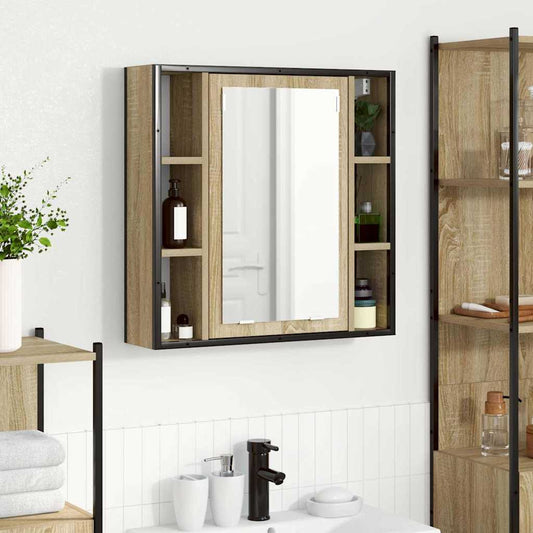 Tükörszekrény polcokkal Sonoma tölgy 60 x 16 x 60 cm Faanyag