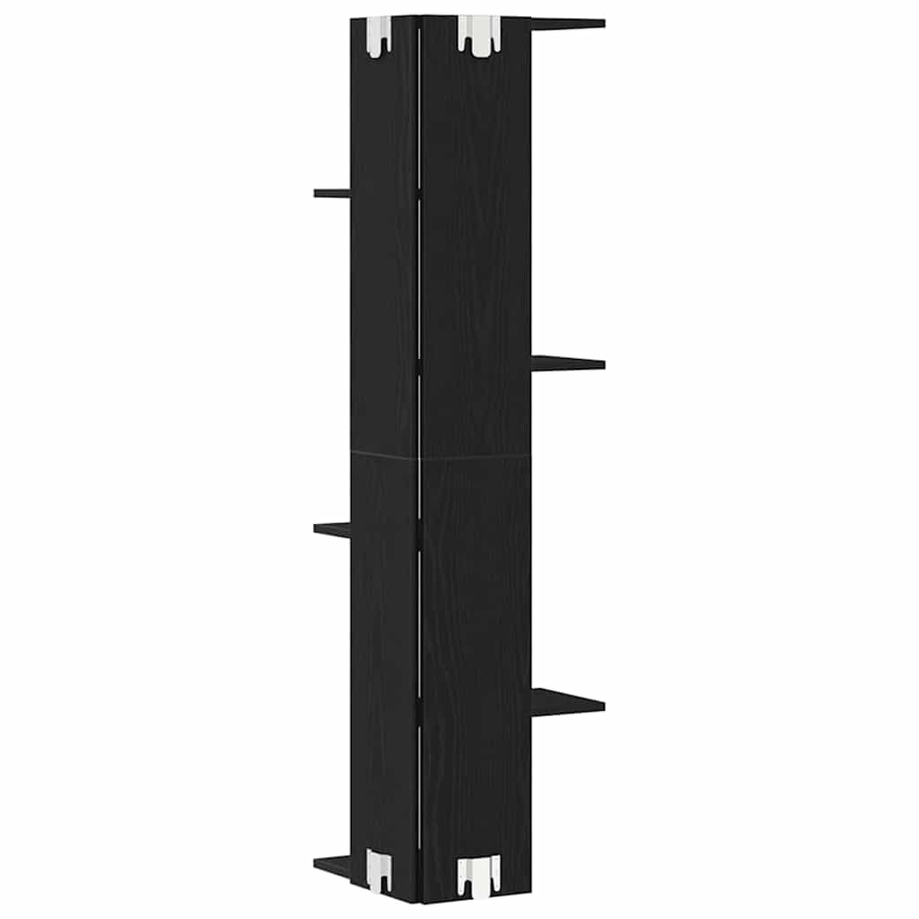 Fali Sarok Polc polcokkal Fekete tölgy 36,5 x 36,5 x 140 cm