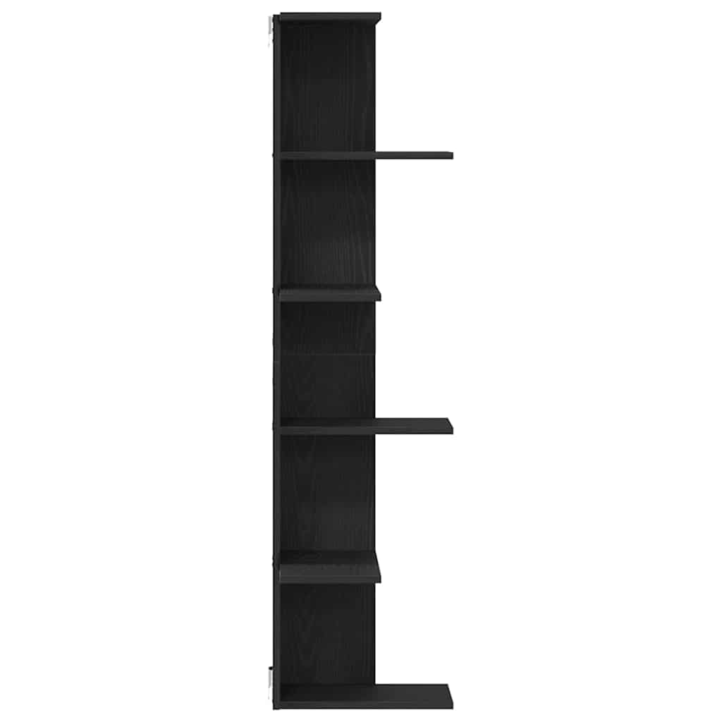 Fali Sarok Polc polcokkal Fekete tölgy 36,5 x 36,5 x 140 cm
