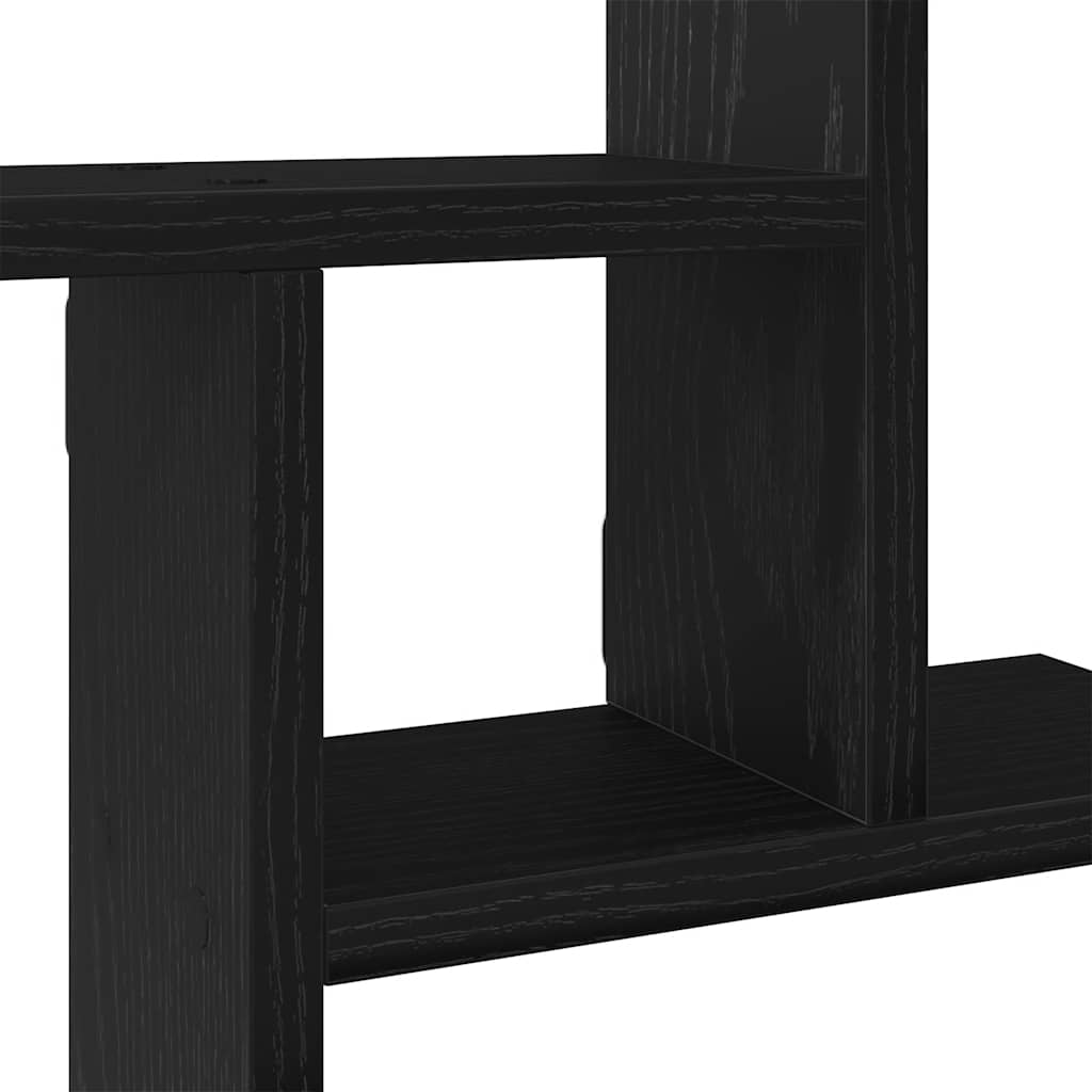 2 db fekete tölgyfa fali polc 38 x 12 x 38 cm redőnyfa