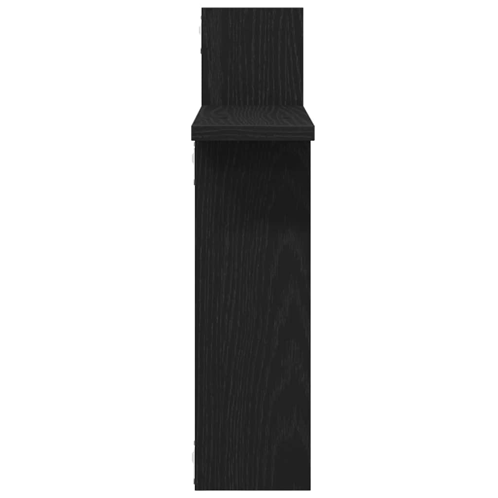 2 db fekete tölgyfa fali polc 50 x 12 x 50 cm