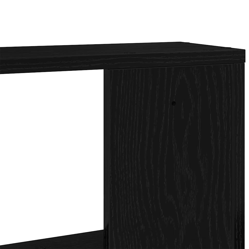 2 db fekete tölgyfa fali polc 50 x 12 x 50 cm