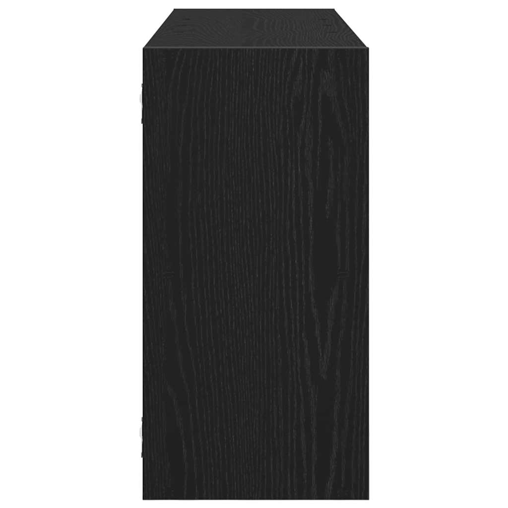 fekete tölgyfa fali polc 100 x 25 x 50 cm