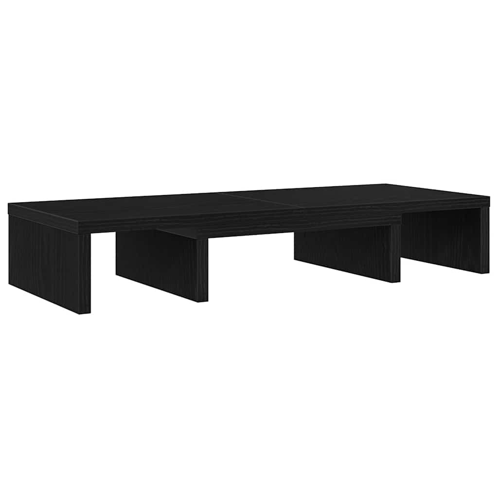 fekete tölgy szerelt fa állítható monitorállvány 60x24x10,5 cm