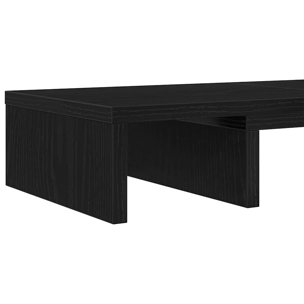 fekete tölgy szerelt fa állítható monitorállvány 60x24x10,5 cm