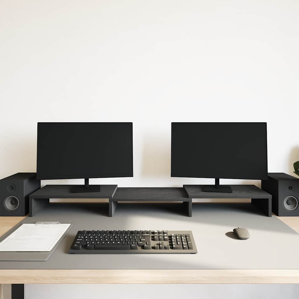 fekete tölgyfa állítható monitorállvány 80 x 24 x 10,5 cm
