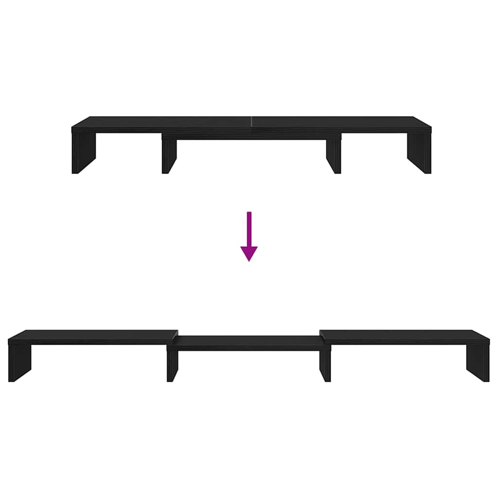 fekete tölgyfa állítható monitorállvány 80 x 24 x 10,5 cm