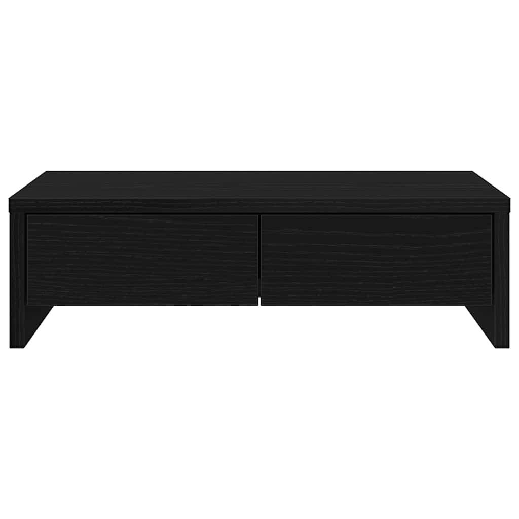 fekete tölgy szerelt fa monitorállvány fiókokkal 50x27x15 cm