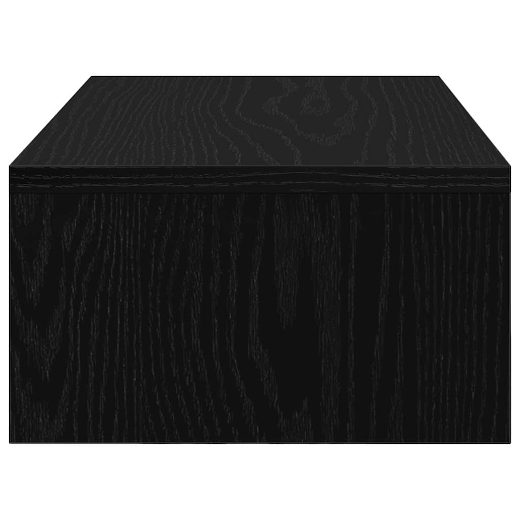 fekete tölgy szerelt fa monitorállvány fiókokkal 50x27x15 cm