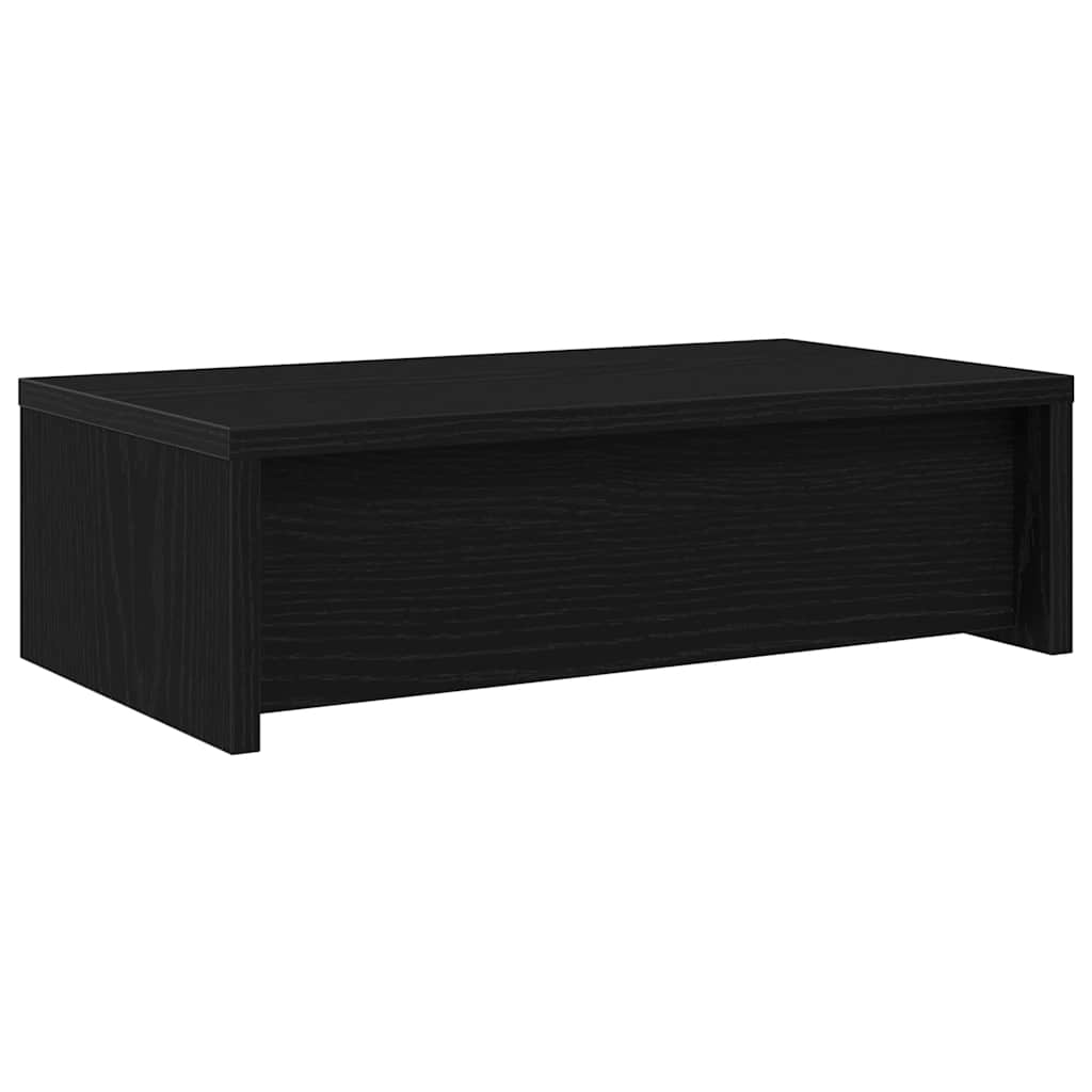 fekete tölgy szerelt fa monitorállvány fiókokkal 50x27x15 cm