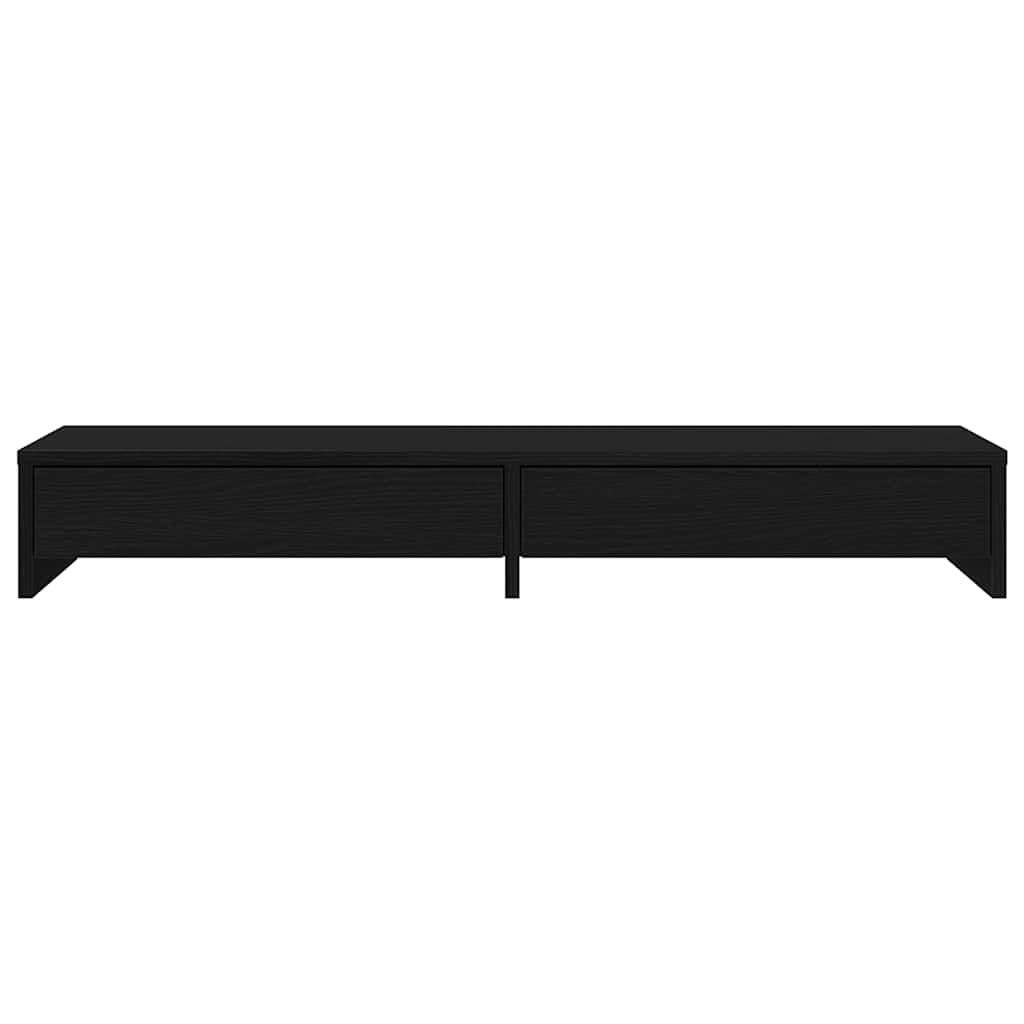 fekete tölgy szerelt fa monitorállvány fiókokkal 100x27x15 cm