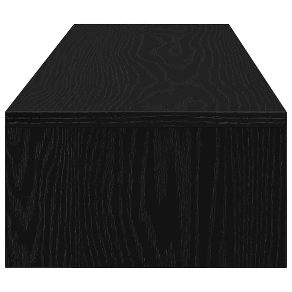 fekete tölgy szerelt fa monitorállvány fiókokkal 100x27x15 cm