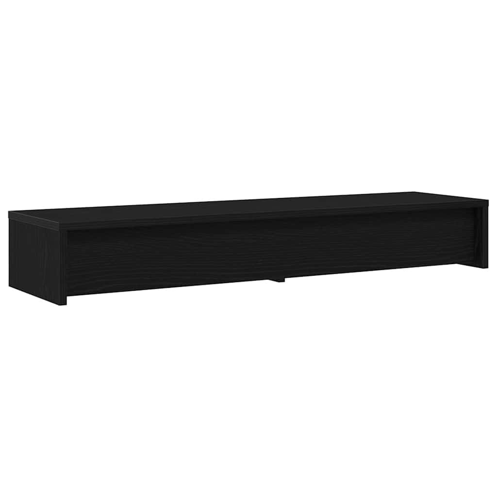 fekete tölgy szerelt fa monitorállvány fiókokkal 100x27x15 cm