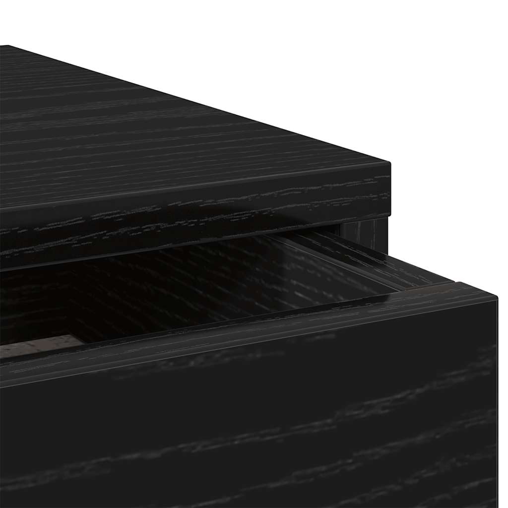 fekete tölgy szerelt fa monitorállvány fiókokkal 100x27x15 cm