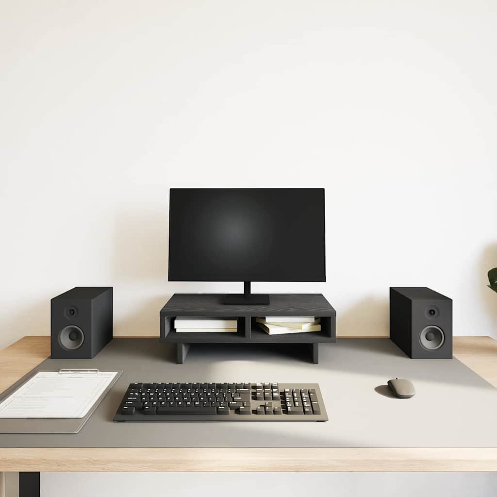fekete tölgy színű szerelt fa monitorállvány 50 x 27 x 15 cm