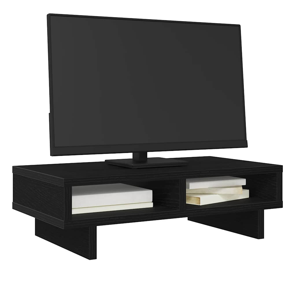 fekete tölgy színű szerelt fa monitorállvány 50 x 27 x 15 cm