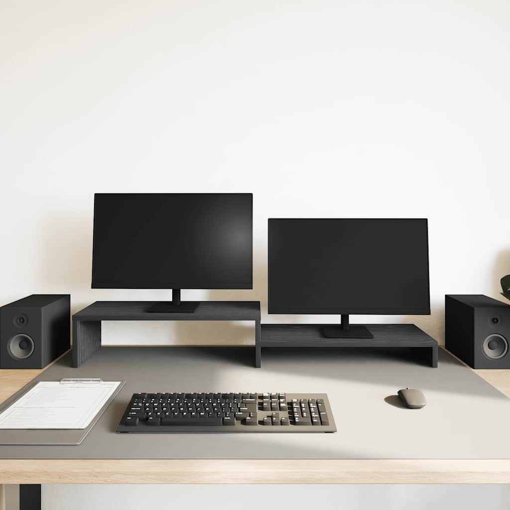 fekete tölgy színű szerelt fa monitorállvány 54 x 22 x 15 cm