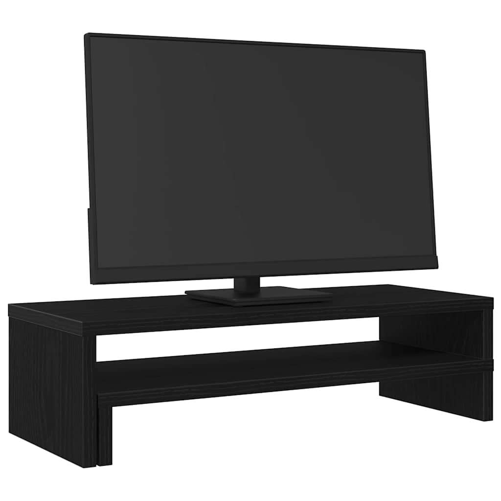 fekete tölgy színű szerelt fa monitorállvány 54 x 22 x 15 cm