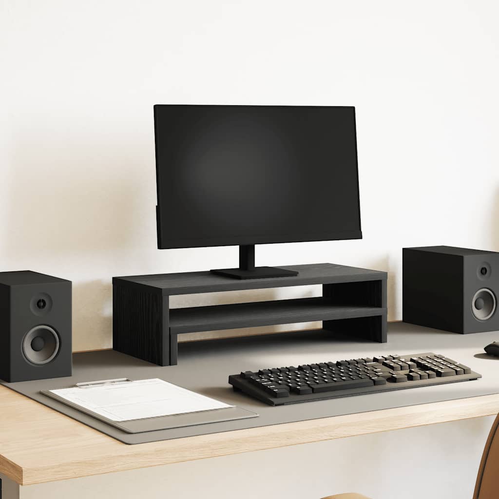 fekete tölgy színű szerelt fa monitorállvány 54 x 22 x 15 cm