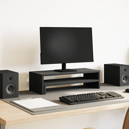 fekete tölgy színű szerelt fa monitorállvány 54 x 22 x 15 cm