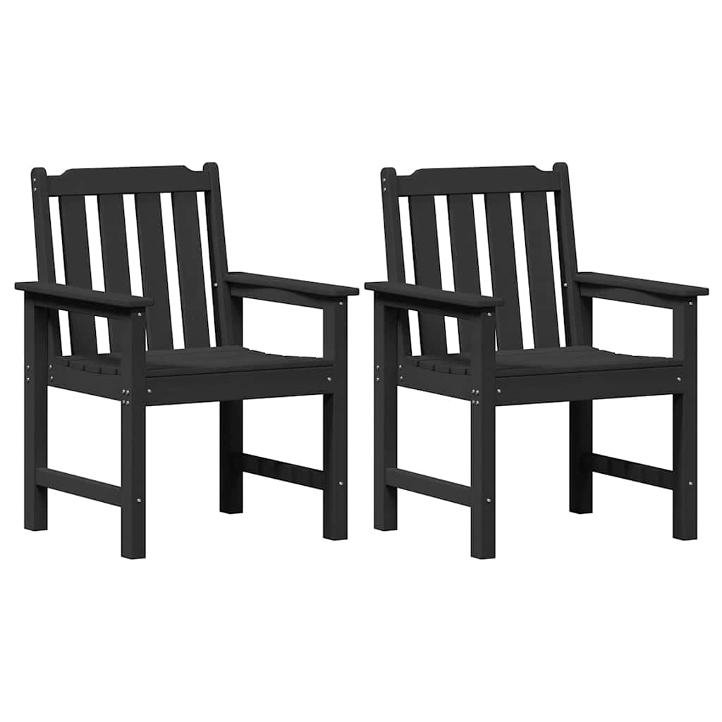 Kerti étkezőszék 2 pcs Fekete 65,5 x 59 x 88 cm HDPE