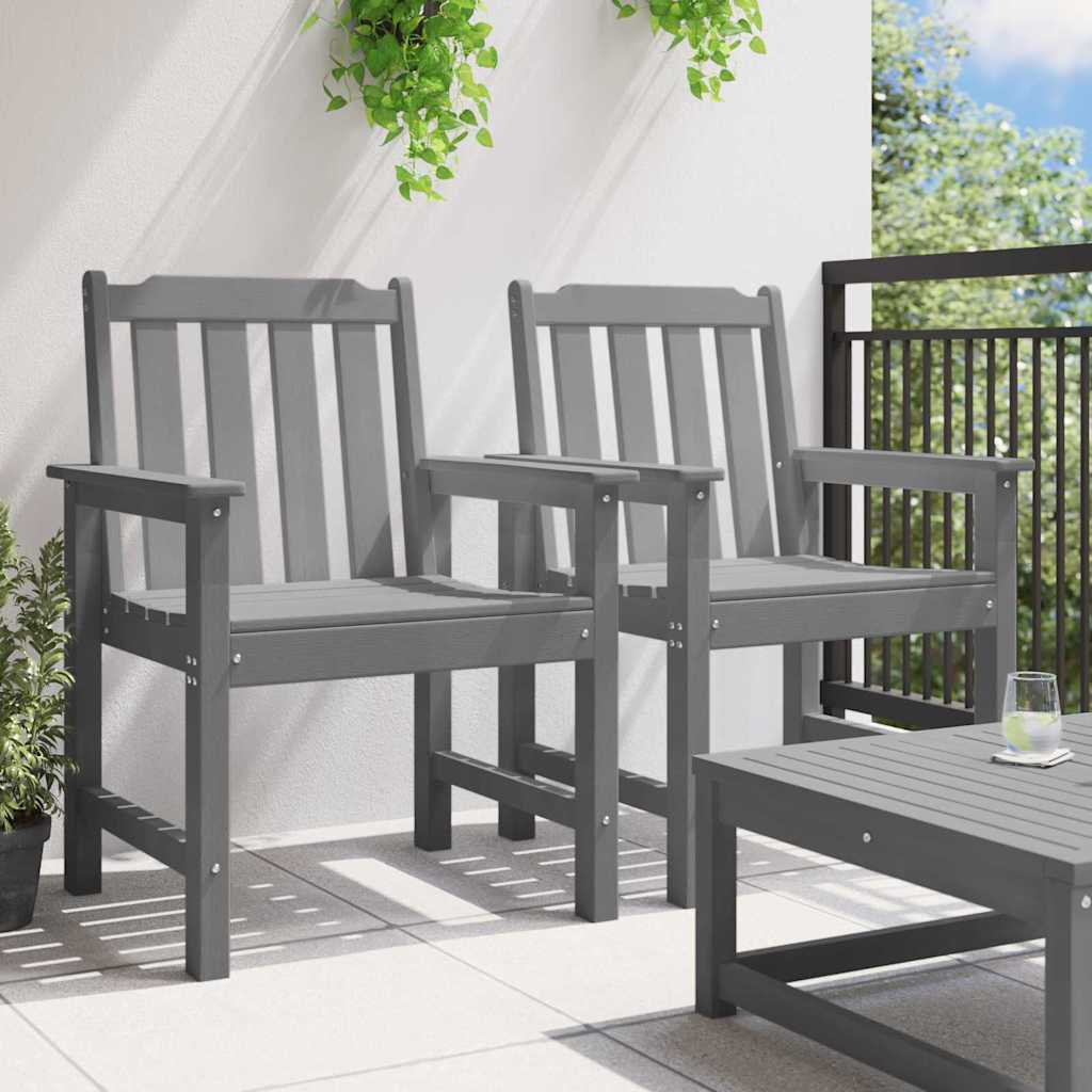 Kerti étkezőszék 2 pcs Világosszürke 65,5 x 59 x 88 cm HDPE