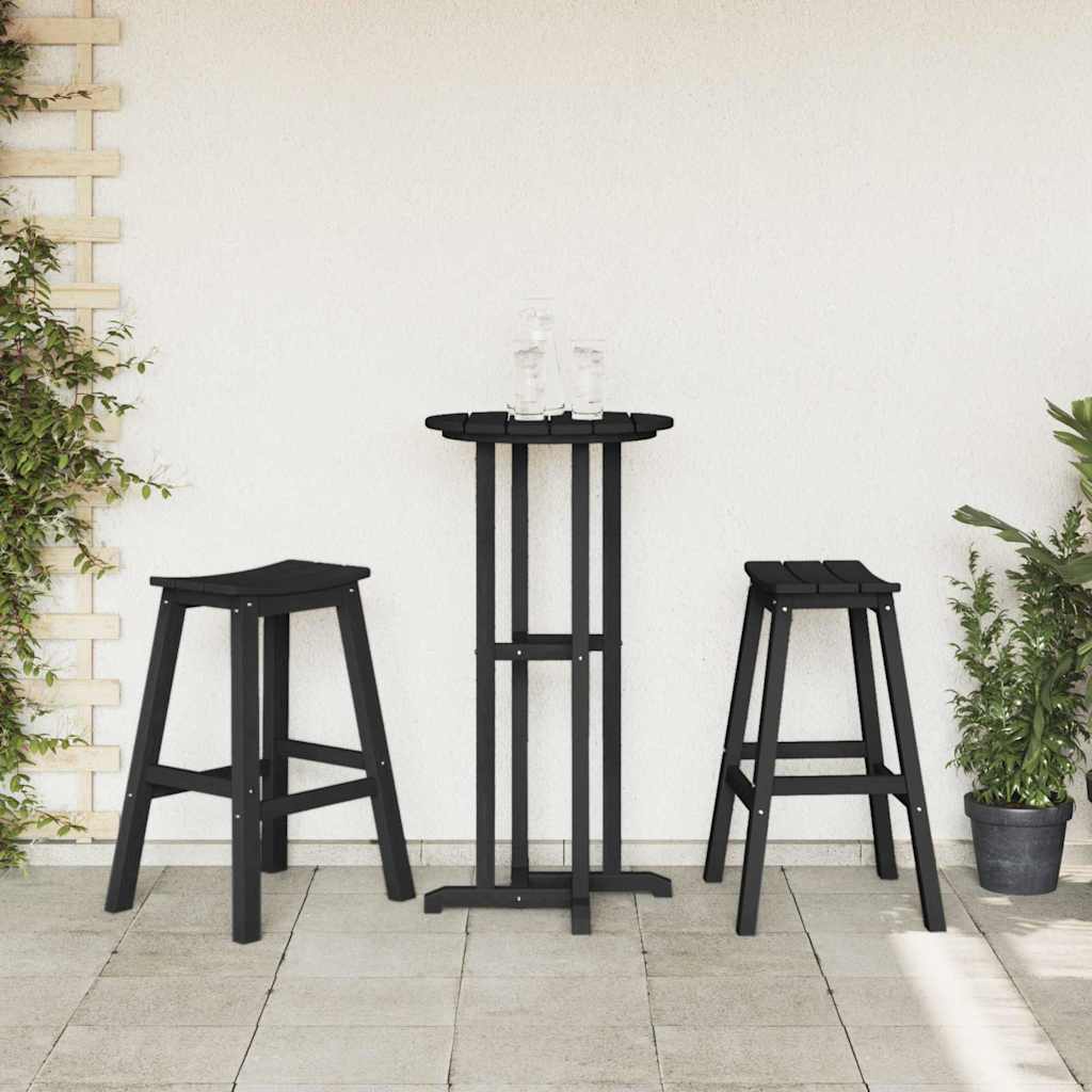 Bárszék 2 pcs Fekete 52 x 43 x 73,5 cm HDPE