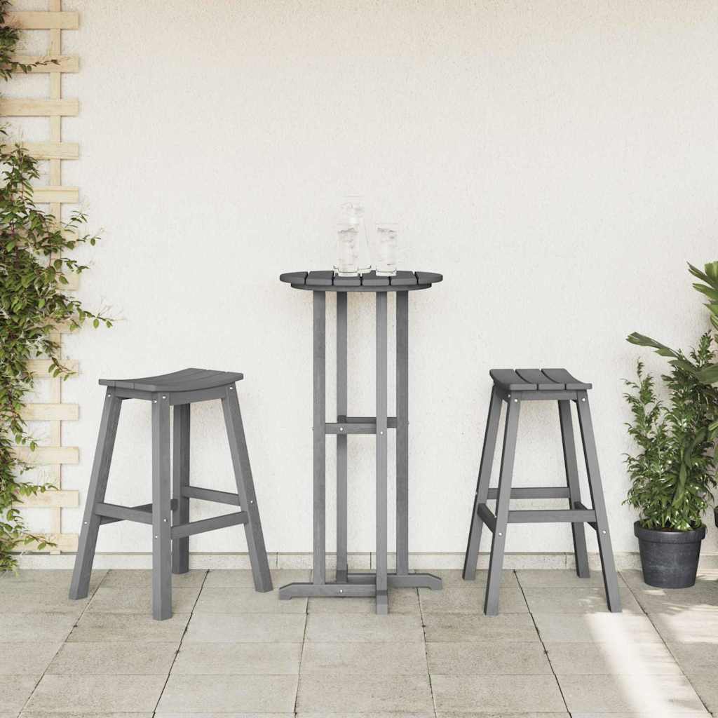 Bárszék 2 pcs Világosszürke 52 x 43 x 73,5 cm HDPE