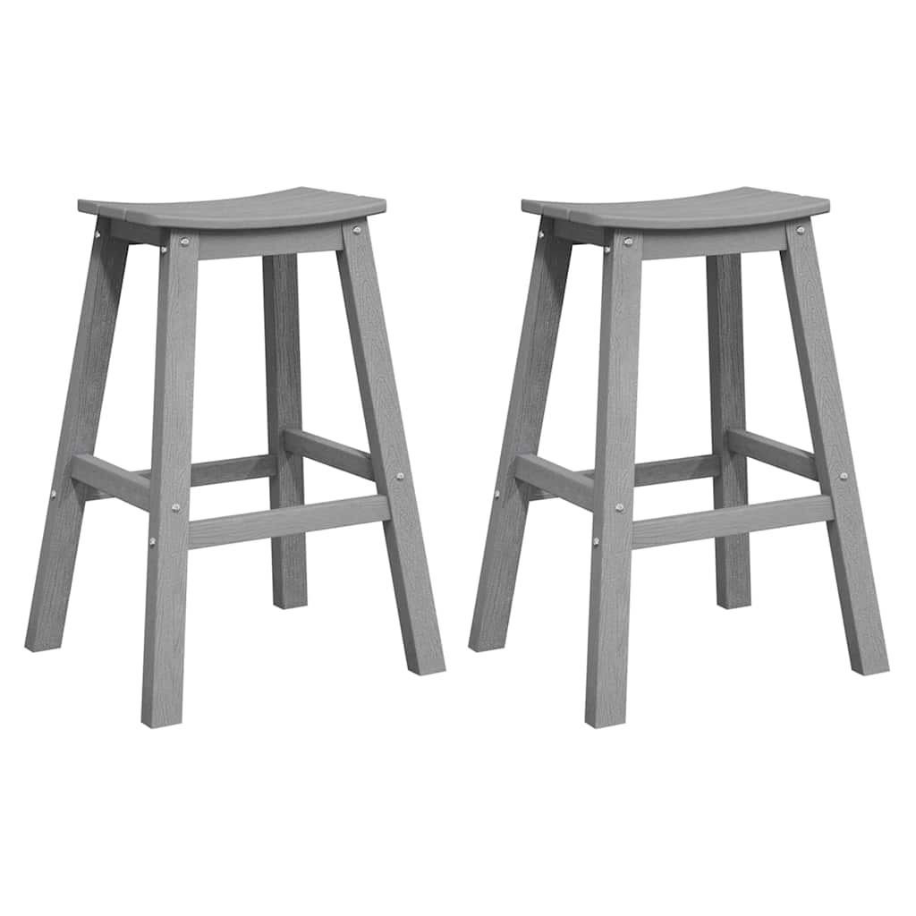 Bárszék 2 pcs Világosszürke 52 x 43 x 73,5 cm HDPE
