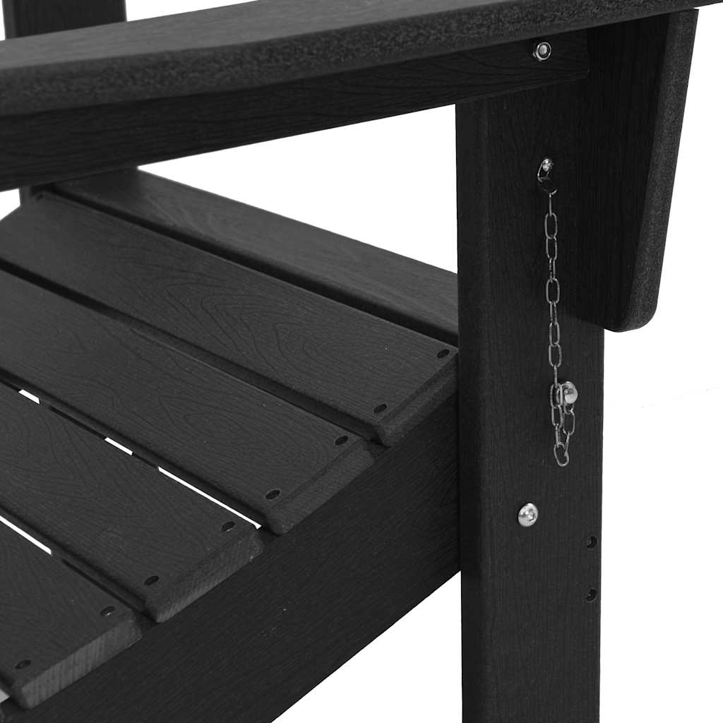Összecsukható Adirondack szék Fekete 80,5 x 74,5 x 92 cm HDPE