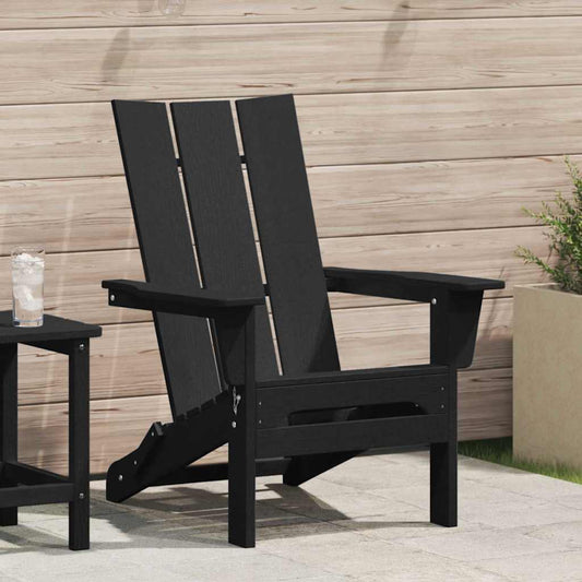 Összecsukható Adirondack szék Fekete 80,5 x 74,5 x 92 cm HDPE