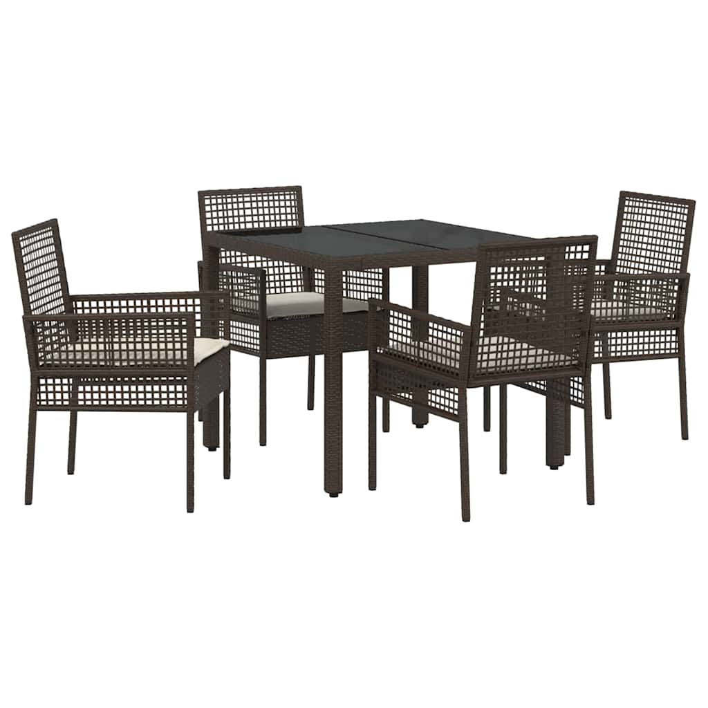 Kert étkező szett 5 pcs Barna polirattan