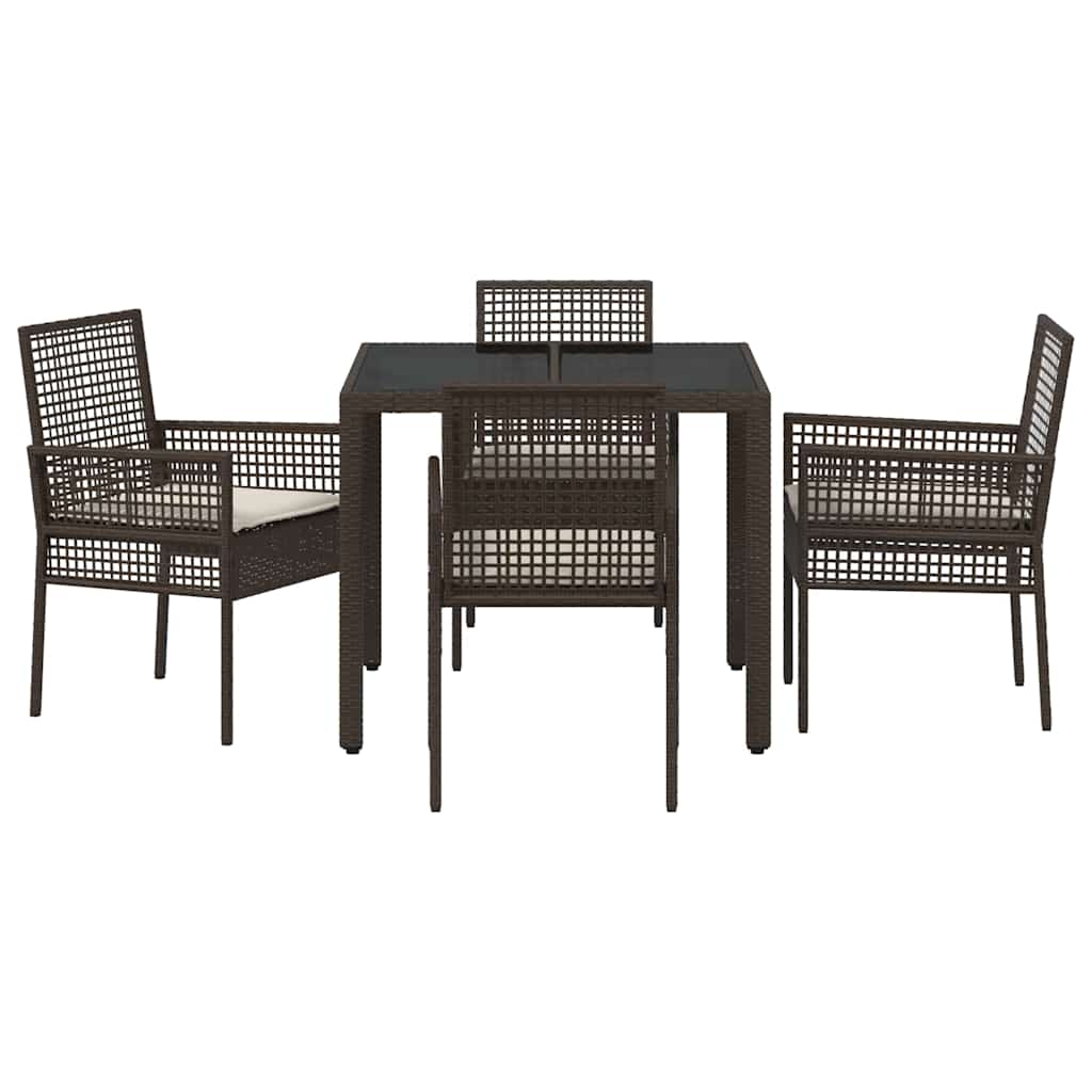Kert étkező szett 5 pcs Barna polirattan