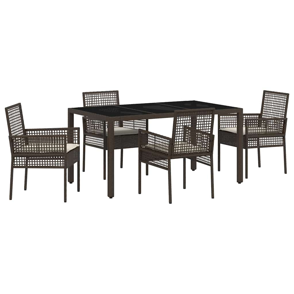 Kert étkező szett 5 pcs Barna polirattan
