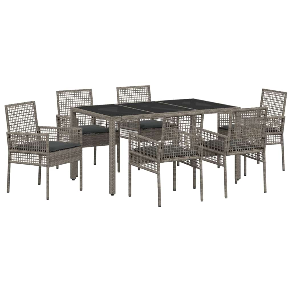 Kert étkező szett 7 pcs Szürke polirattan