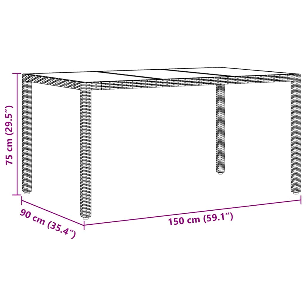 Kert étkező szett 7 pcs Szürke polirattan