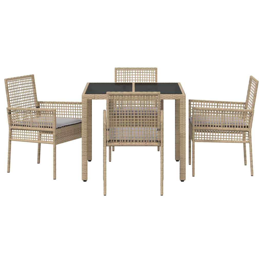 Kert étkező szett 5 pcs Bézs polirattan