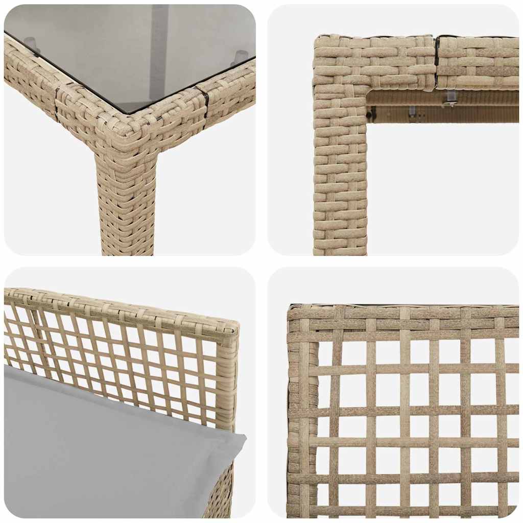 Kert étkező szett 9 pcs Bézs polirattan