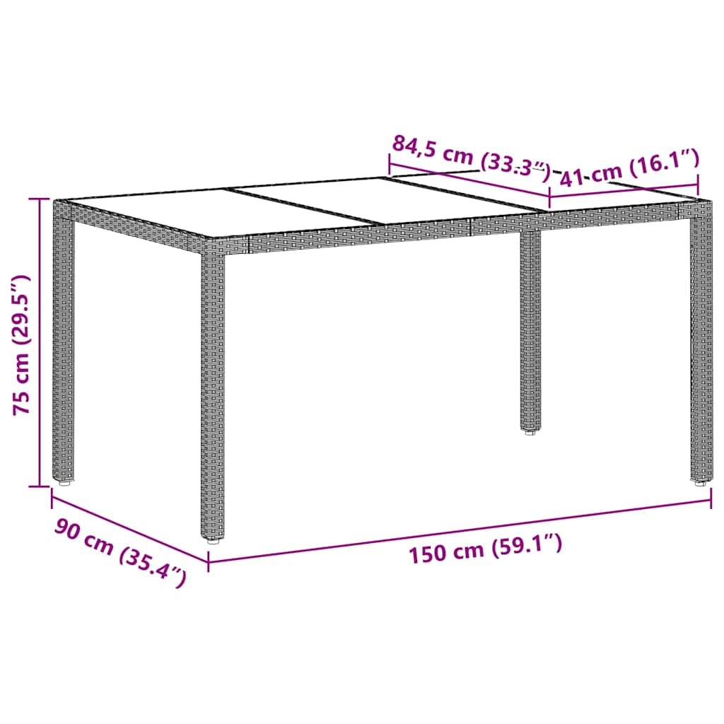 Kert étkező szett 5 pcs Világosszürke polirattan