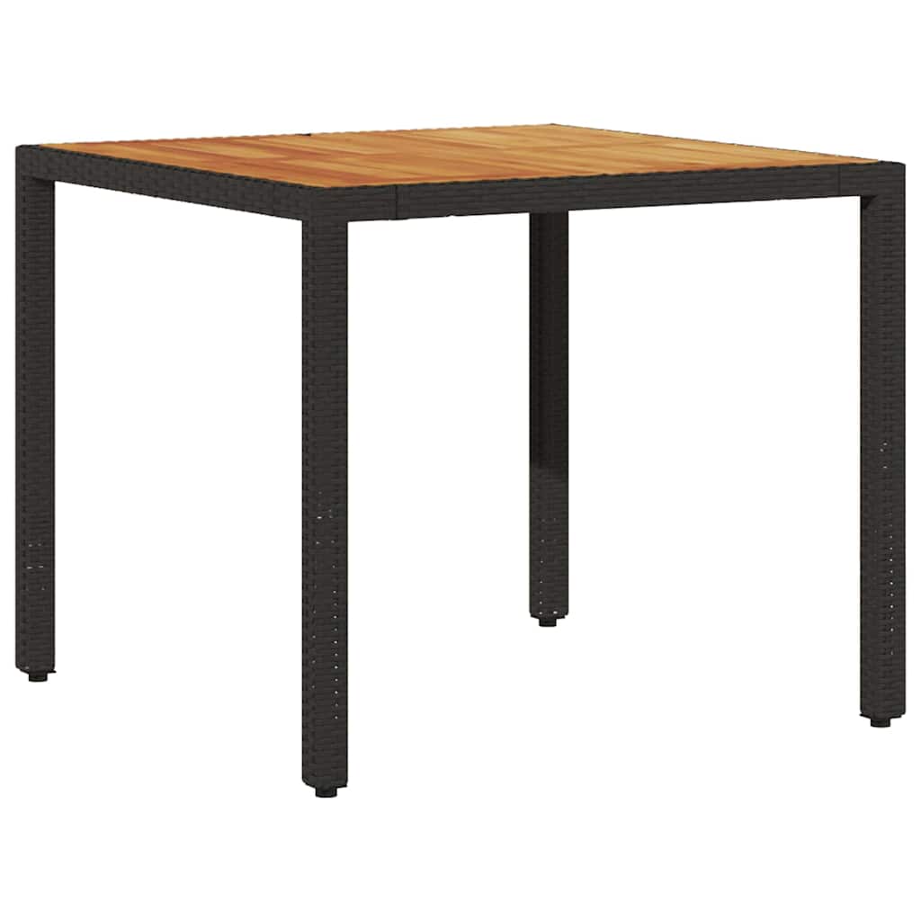 Kert étkező szett 3 pcs Fekete polirattan