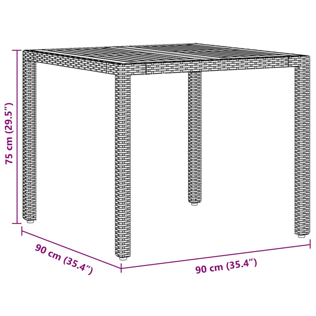 Kert étkező szett 5 pcs Szürke polirattan