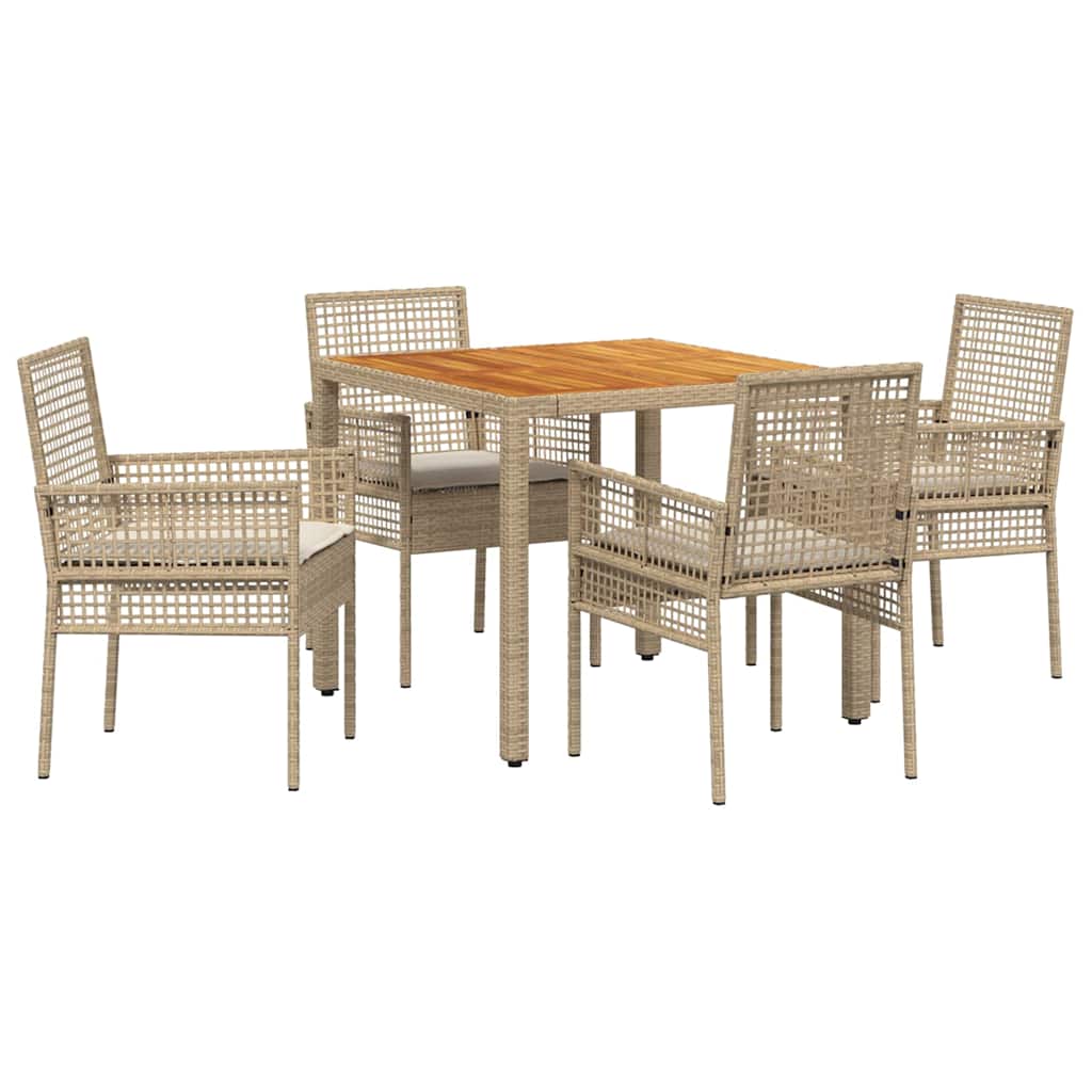 Kert étkező szett 5 pcs Bézs polirattan