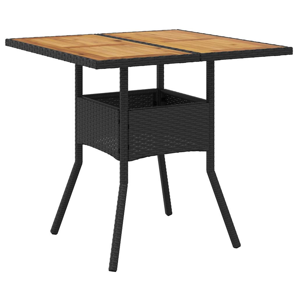 Kert étkező szett 3 pcs Fekete polirattan