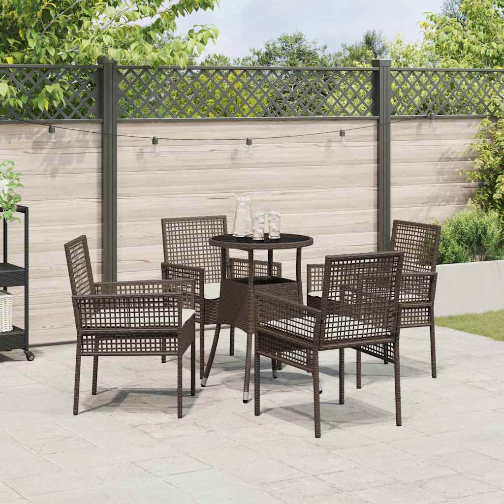 Kert étkező szett 5 pcs Barna polirattan